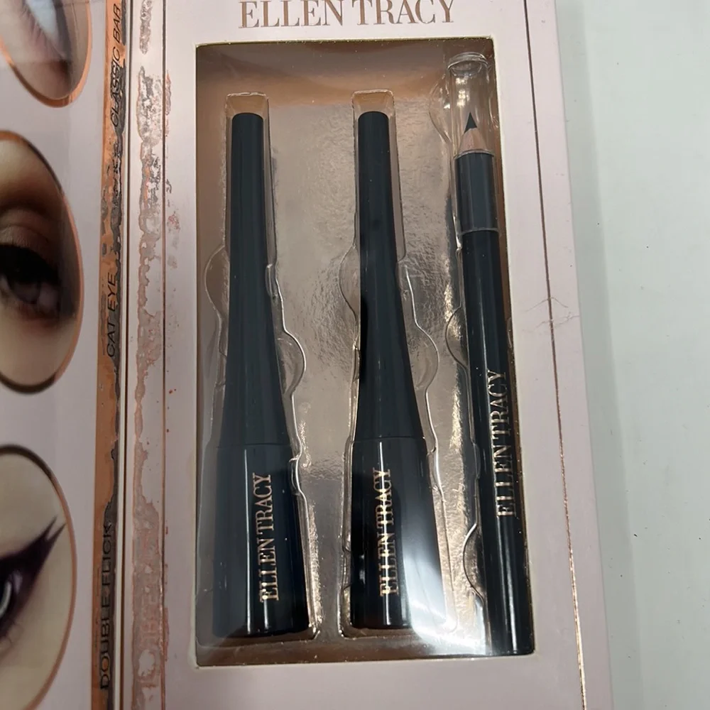 Ellen Tracy Eye Essentials Brown Black Pencil & Liquid Eye Liner